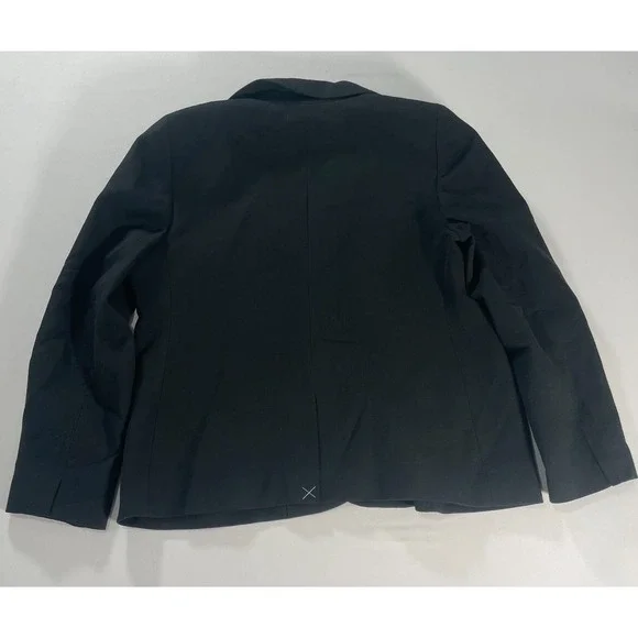 J.Crew $188 Womens Cotton Blend Textured Blazer Black Size 16 BY941 NWT